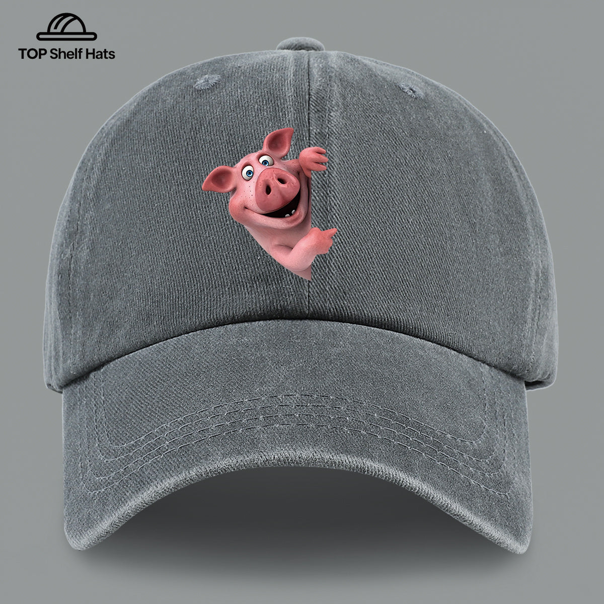 1pc 1pcs Cute Pig Print Baseball Cap Suitable for Men & Women, Lightweight Breathable Adjustable Cap with Pig, for Outdoor, Beach, Hiking, Fishing, Wedding, Birthday Gift, Pig-Themed Casual Hat for Casual Attire