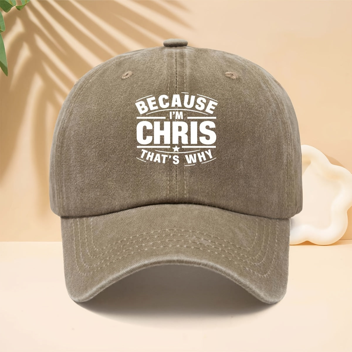 Men' & Women' "BECAUSE I'M CHRIS" Graphic Trucker Hat - Adjustable Snapback Cap with Print, Soft Top Design, Curved Brim Suitable for Casual Wear, Hip-Hop Style, Parties, Durable for All- Outdoor and Everyday Use