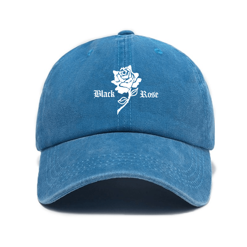 Vintage Washed Baseball Cap with Rose Print Decor, Casual Fit Suitable for Daily Streetwear, Adjustable Unisex Vintage Style Hat