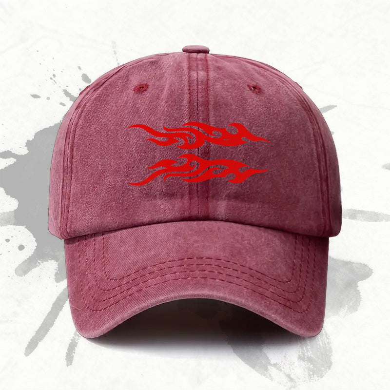 1pc, Adjustable Baseball Cap with Flame Pattern, Lightweight Printed Craft Women'S Hat, Ideal Men'S Trendy Headwear, Perfect Gift for Weddings, Parties, Birthdays