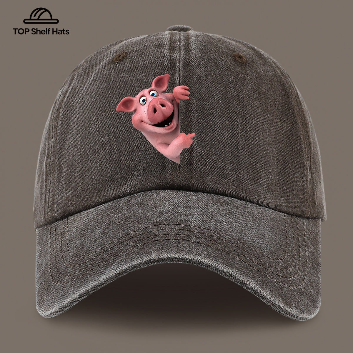 1pc 1pcs Cute Pig Print Baseball Cap Suitable for Men & Women, Lightweight Breathable Adjustable Cap with Pig, for Outdoor, Beach, Hiking, Fishing, Wedding, Birthday Gift, Pig-Themed Casual Hat for Casual Attire