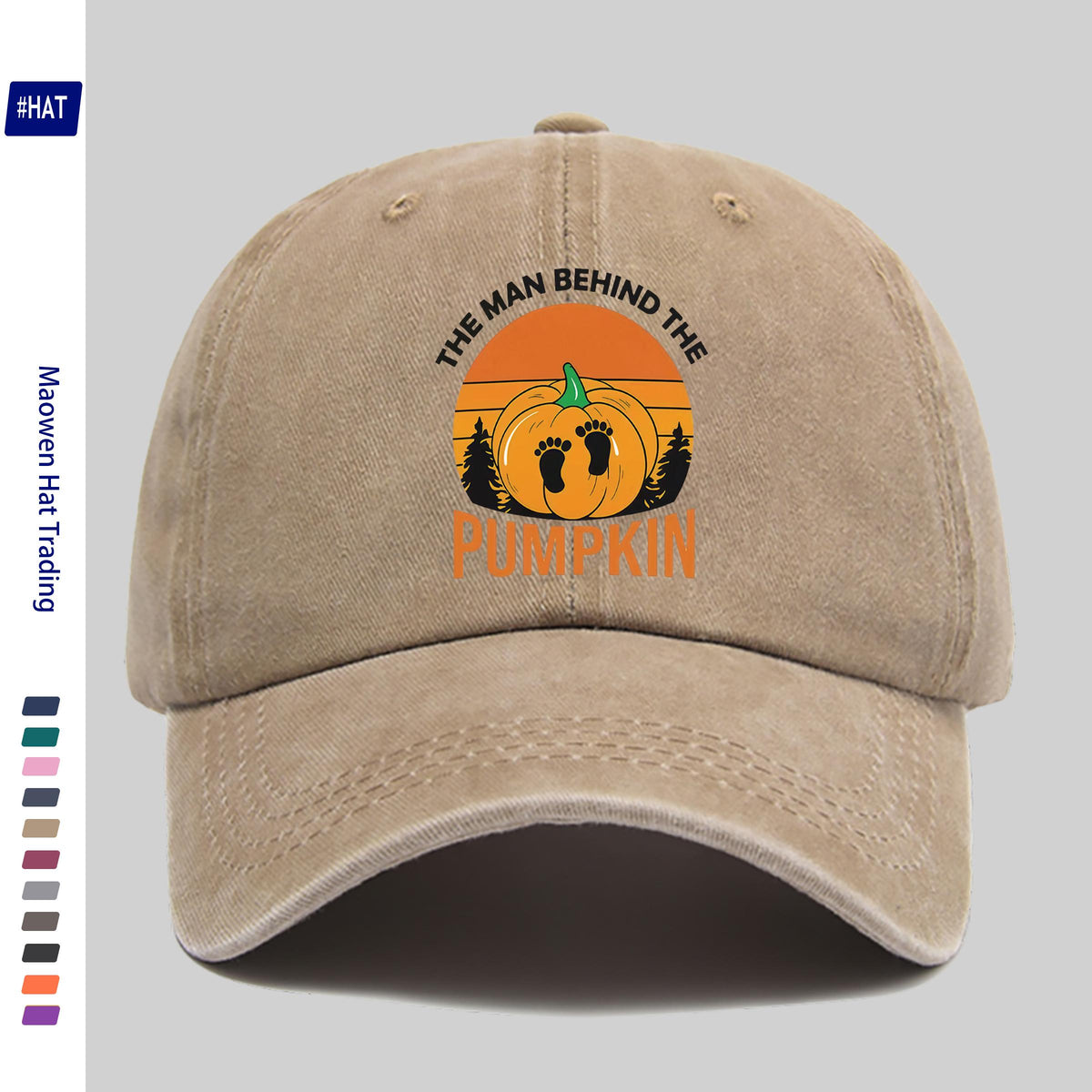 1 Halloween Pumpkin Footprint Pattern Heat-Pressed Washable Cap, New Vintage-Style Baseball Cap for Autumn And Winter, Unisex Adjustable Lightweight Outdoor Cap, Suitable for All Seasons, Travel And Casual Wear, Ideal for Sports Enthusiasts, Durable