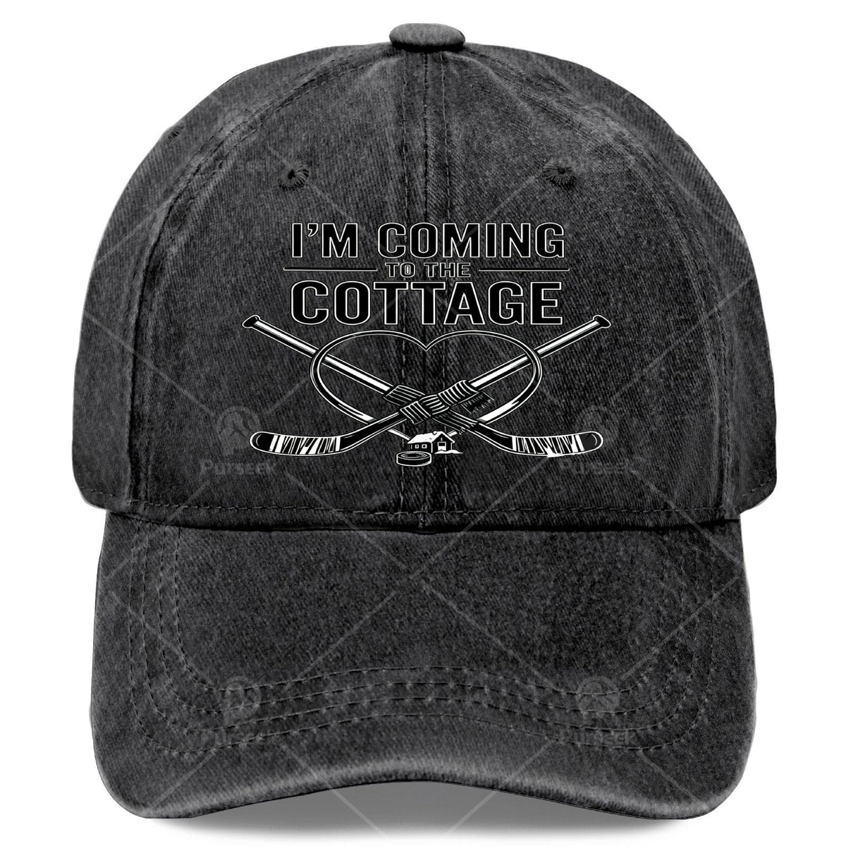 Im Coming to The Cottage Romance Hockey Shirt Couples Baseball Hat Unisex