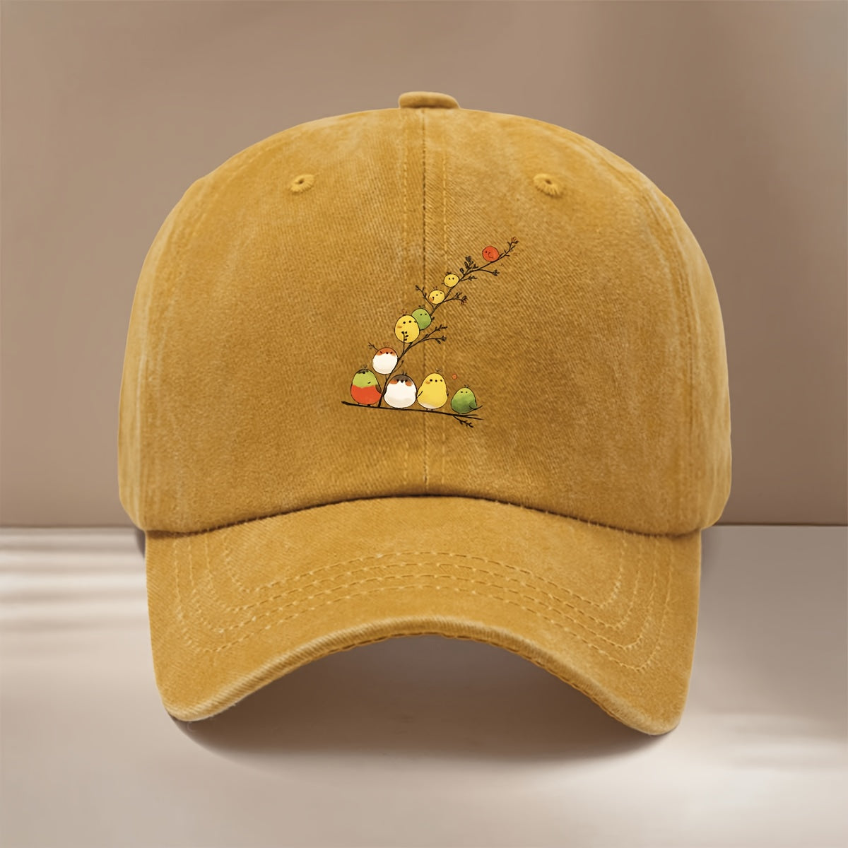 This Is a Baseball Cap with a Pattern of Chubby Little Birds, Personalized, Fashionable, Adjustable in Size, Hip-Hop Hat, Unisex, Comfortable And Lightweight Duckbill Cap, Suitable for Outdoor Sports, Dinners, Camping