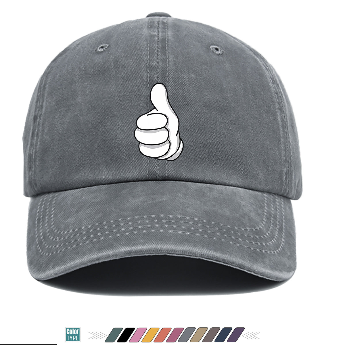 1pc Minimalist Black And White Cartoon Thumbs Up Gesture Print Baseball Cap Fashion Trend Duck Tongue Hat Unisex Adjustable Size Casual Versatile Sun Hat Street Trendy Person Must-Have Outdoor Travel Sun Hat Daily Shopping, Travel, Sports, Party