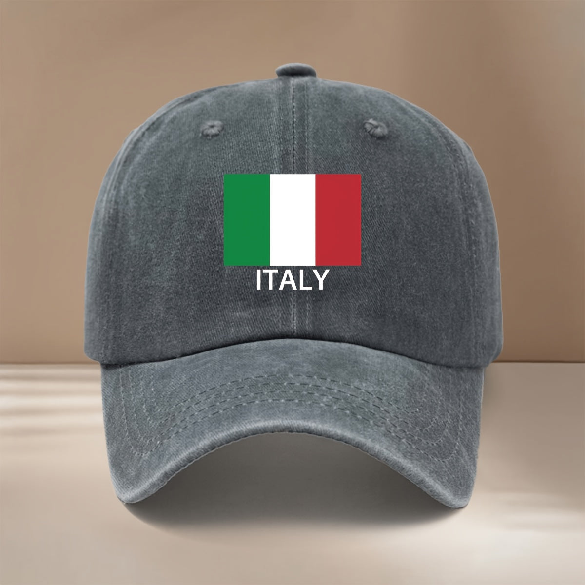 ITALY Letter Print Pattern Baseball Cap Unisex Curved Brim Hat Casual Texture 6-Panel Cap Fashion Lightweight Duckbill Cap Leisure Cap Hip-Hop Cap Vacation Travel Gathering Camping Matching Adjustable Size Easy Trendy All-Season Sports Event Support