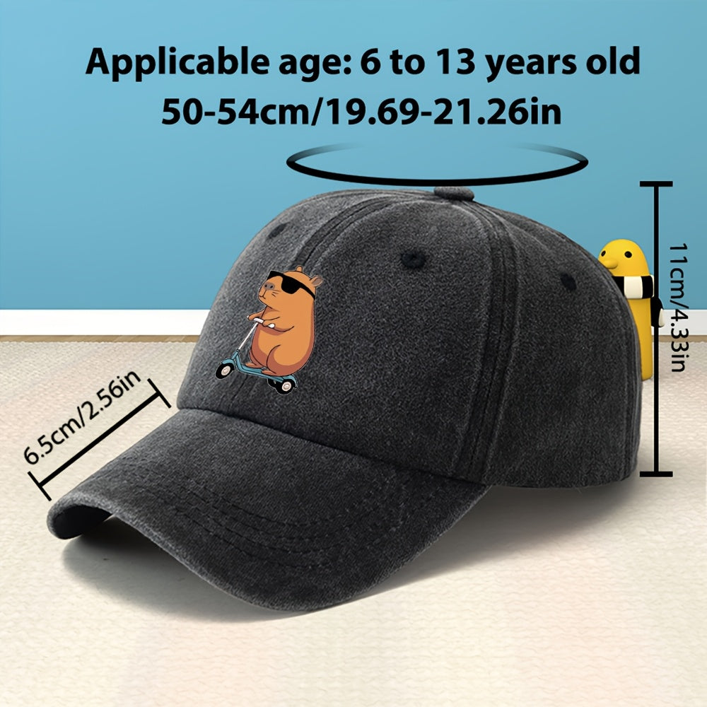Unisex Printed Baseball Cap Men Women Classic Washed Distressed Vintage Duckbill Hat Outdoor Casual Sports Streetwear Vacation Hat Individual Street Rock Rap Hip-Hop Cap Soft Comfortable Sweat-Absorbing Adjustable Hat