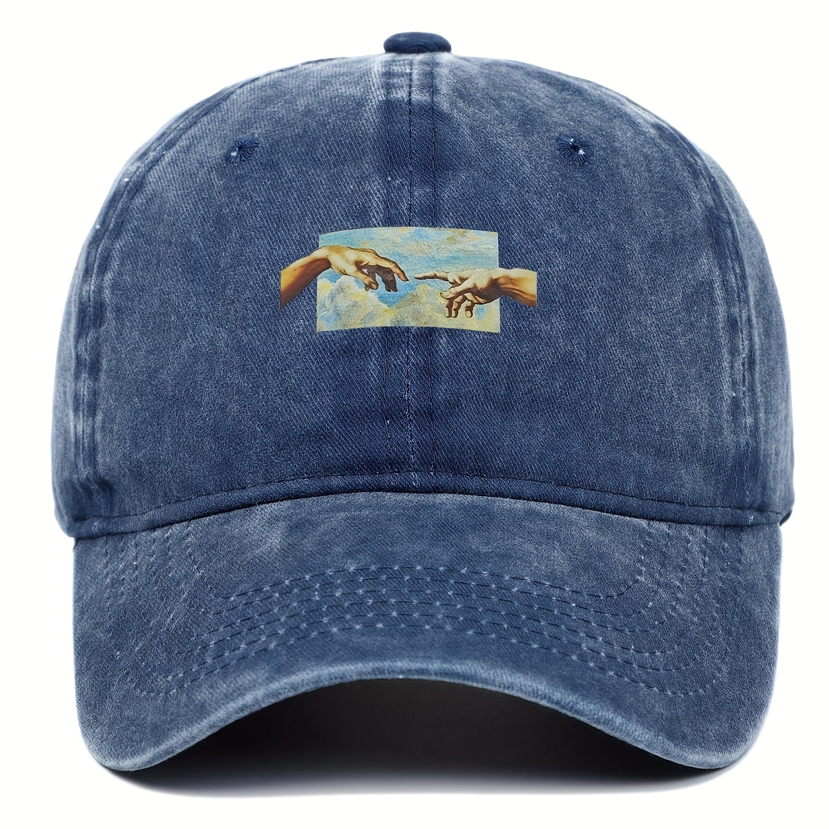 Unisex Washable Old Baseball Cap Printed Daddy Hat Breathable Adjustable Sun Hat Unisex
