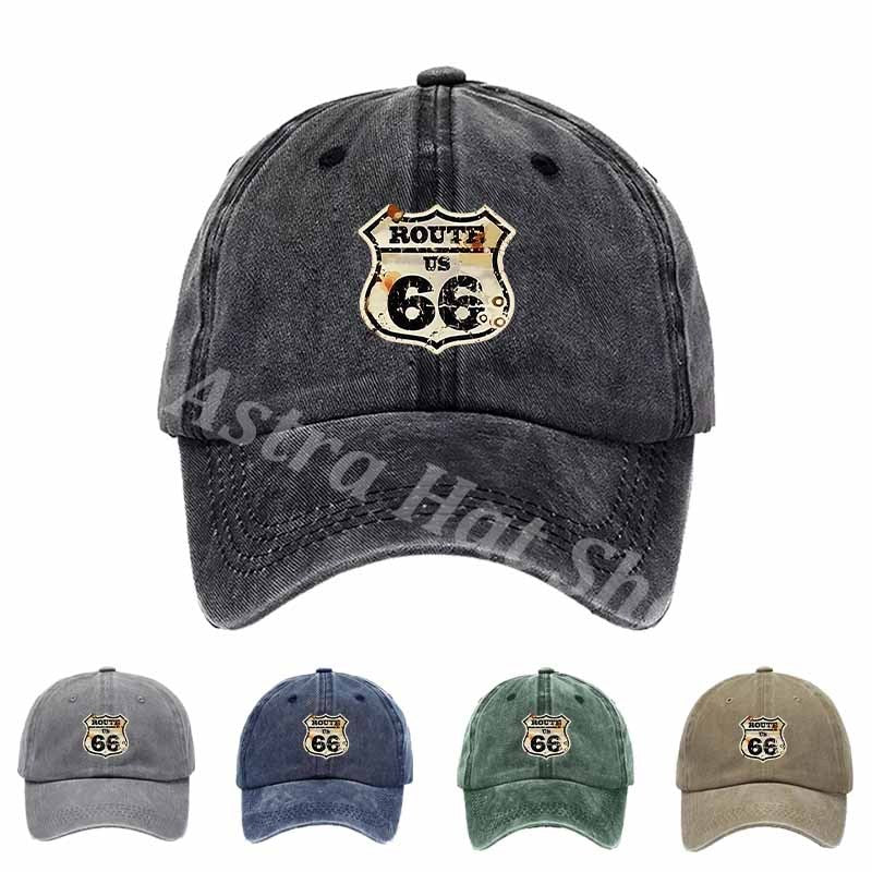 American Route 66 Logo Baseball Cap - Iconic Number 66 Suitable for Trips, Driving Vacations & Outdoor Adventures, Casual Retro Hat for &, Year-Round for Self-Driving Tours
