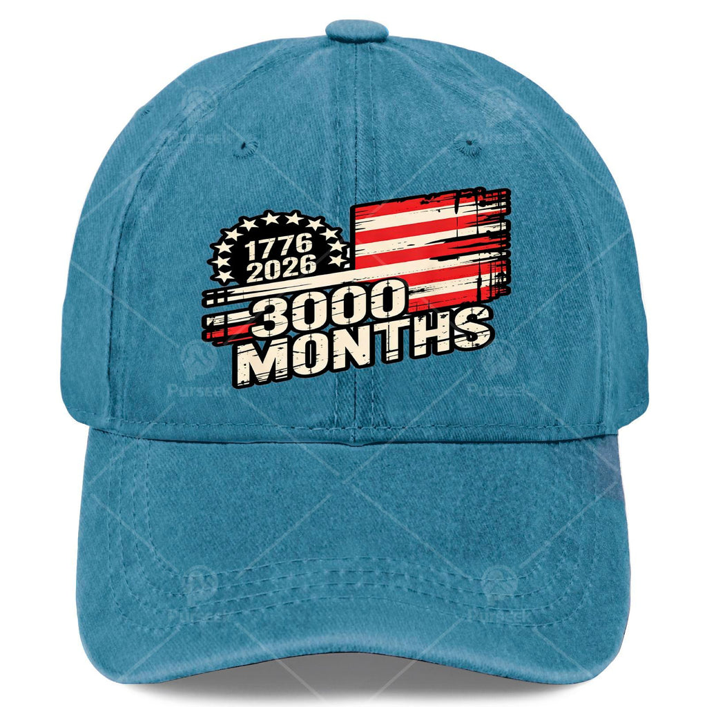 United States 3000 Months 1776 July 4, 2026 American Flag 250Th Anniversary Unisex Vintage Baseball