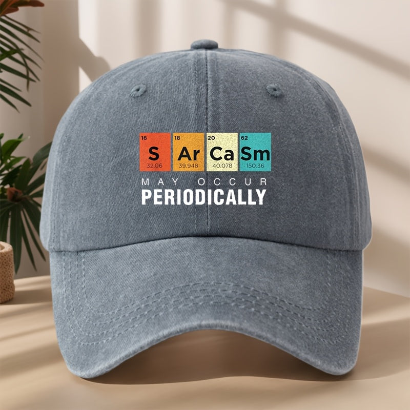 PERIODICALLY Statement Print Baseball Cap Classic Washed Distressed Vintage Duckbill Cap Soft Top Comfortable Adjustable Sun Hat