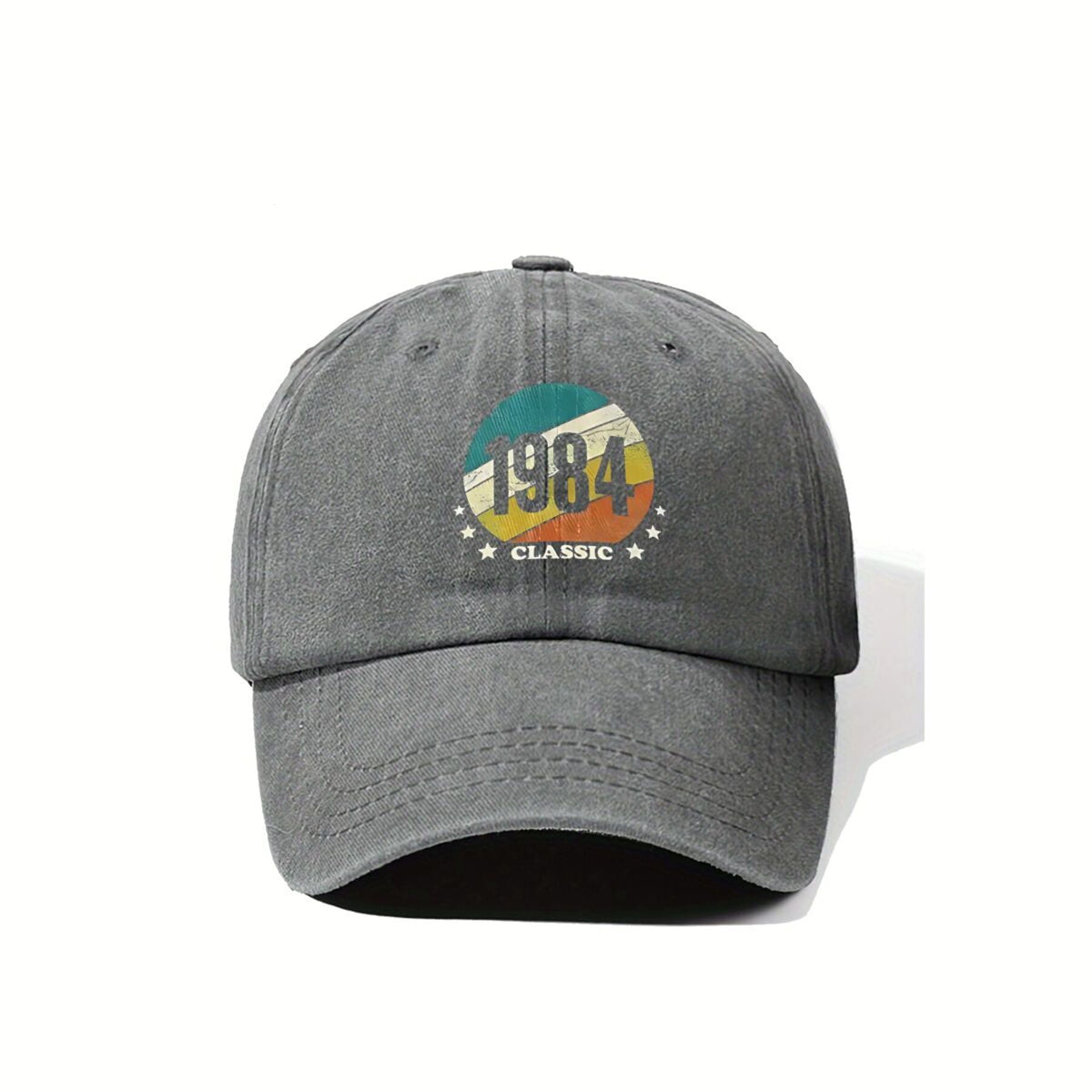 1984 Classic-Inspired, '1984 Classic' Text Color Design Vintage Washed Distressed Duckbill Cap Unisex Outdoor Baseball Cap Adjustable Washed Vintage Style Lightweight Breathable Golf Cap