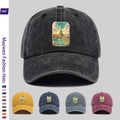 1pc Vintage Washed Distressed Duckbill Baseball Cap - Adjustable Unisex Style with Seine River Print, Lightweight And Suitable for Outdoor Fishing, Hunting, Vacations, Truck Driving, Streetwear, Parties, And Other Occasions