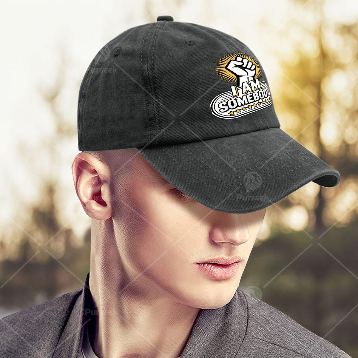 Unisex Cool Washed Baseball with The Positive Affirmation 'I Am Somebody'