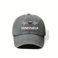 Vintage Unisex Hard Top Printed with Venezuelan Flag Design I 2026 New Vintage Duckbill Cap Washed Baseball Cap Men's Printed Outdoor Fashion Hat Unisex