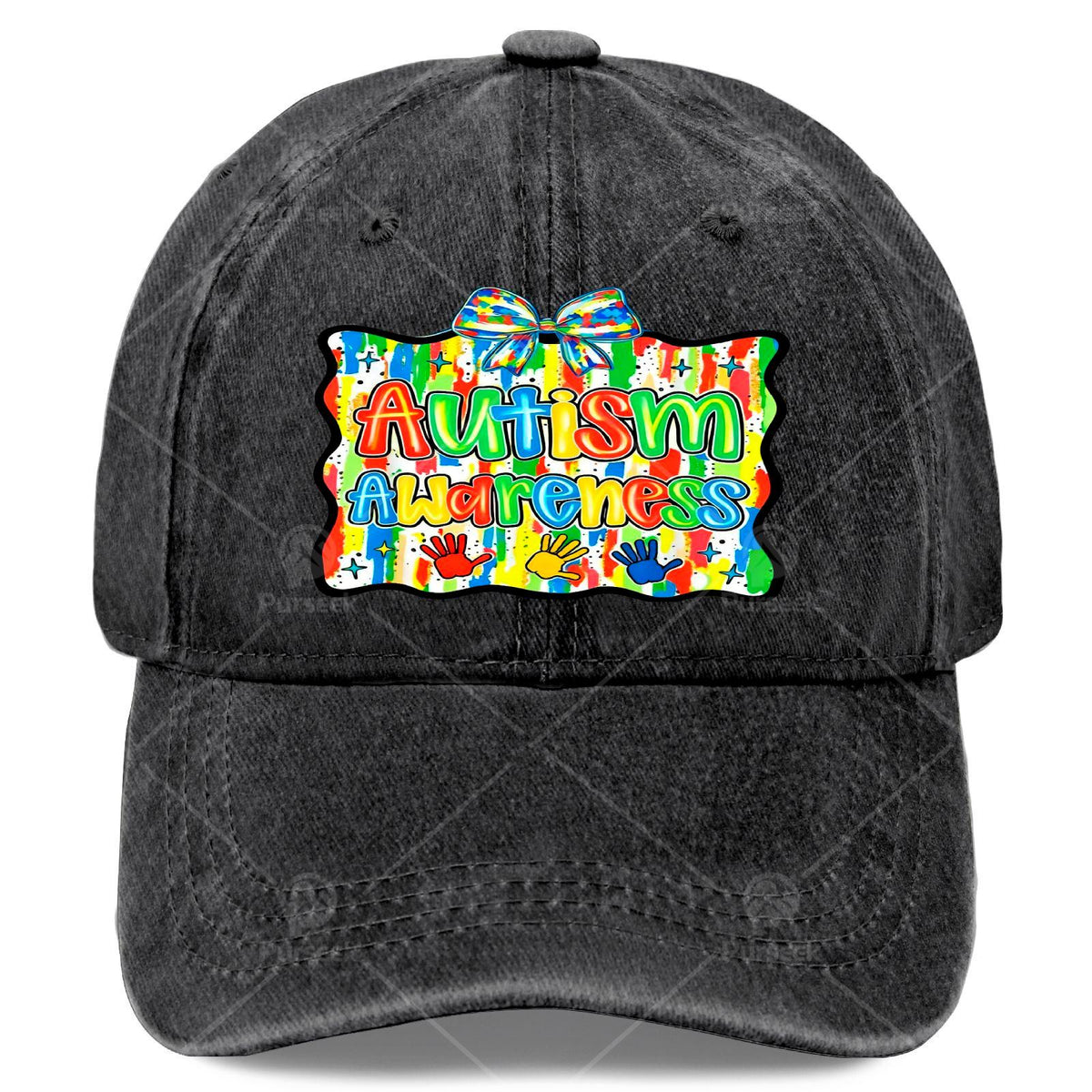 Fashionable Baseball Cap, Unisex, Featuring a Bright Patchwork Design to Promote Autism Awareness