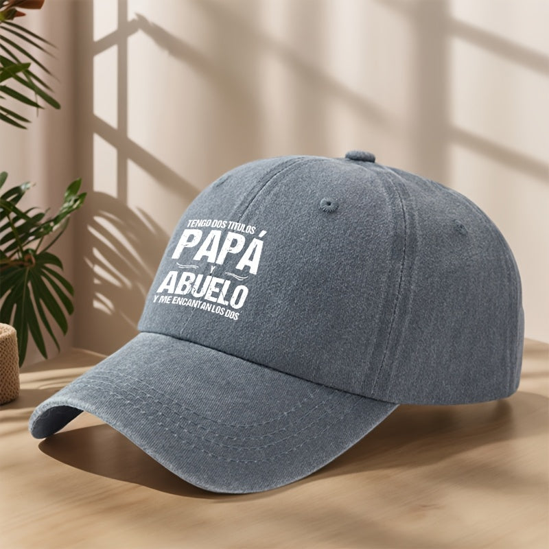 Unisex Baseball Cap with Adjustable Duckbill - Breathable All-Season Outdoor Hat, 21.65-24.41inch Headband, //Navy, Lightweight & Comfortable for Men & Women, Casual Sports Travel Hat, Spanish Text Design