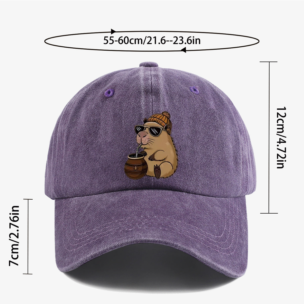 1pc Groundhog Wearing Sunglasses And Hat Drinking Beverage Fun Print Baseball Cap Unisex Slimming Fashion Casual Adjustable Size Daily Outing, Party, Travel, Shopping, Outdoor Activities All-Match Hat Holiday Birthday Gift Best Choice