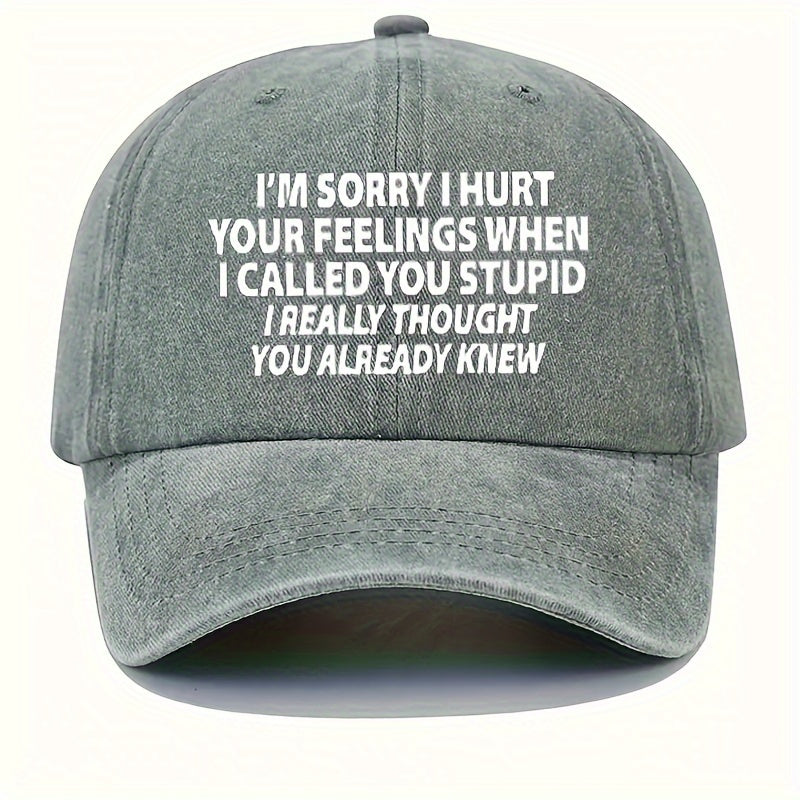 Vintage Washed Distressed Letter Print Baseball Cap with Retro Lettering & Adjustable Buckle Closure - Suitable for Outdoor Sports, Hiking, Casual Wear, Machine Washable Sun Hat Gift Choice for And