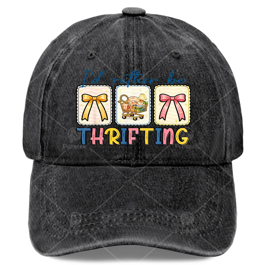 Thrifting Lover Vintage Coquette Bow Id Rather Be Thrifting Baseball Hat