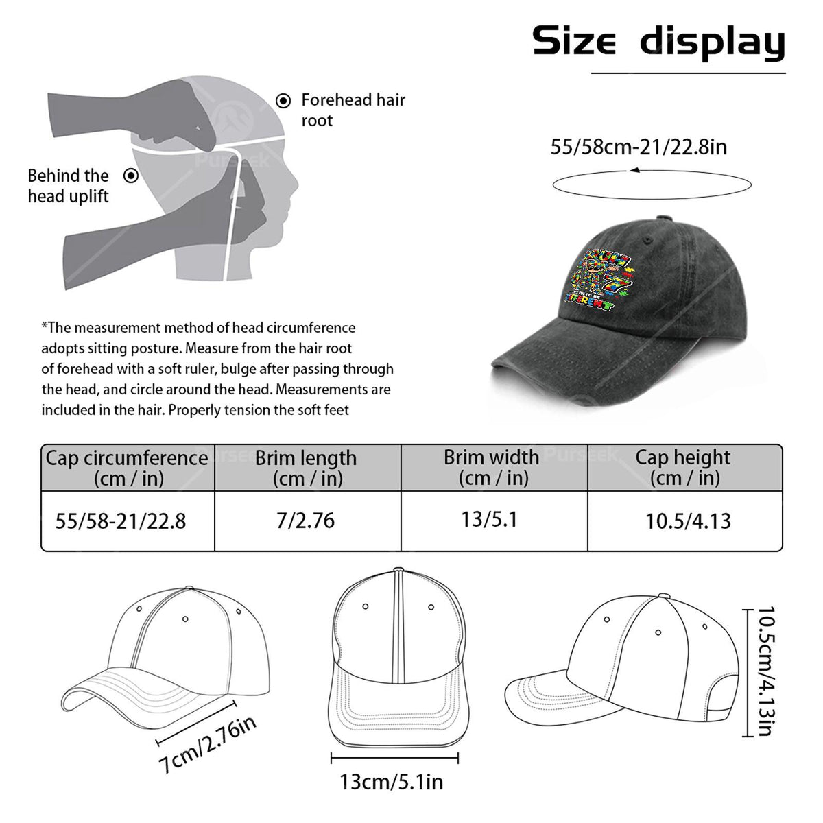 Bruh Ok to Be Different 67 Puzzle Autism Awareness Baseball - Retro Unisex Hat Suitable for Christmas, Games, 4th, Autism Gift, Lightweight Round with Puzzle for &