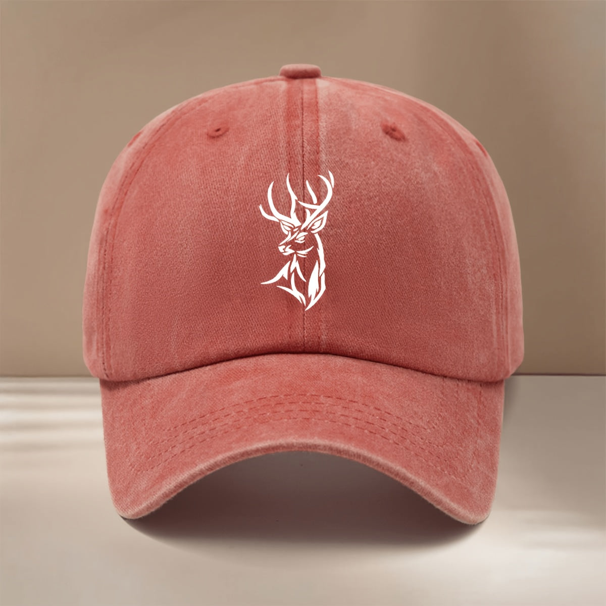 Baseball Cap with Deer Head Line Illustration Pattern, Comfortable And Lightweight, Curved Brim Makes Face Look Smaller, Hip-Hop Hat for Men And Women, Duck Tongue Hat, Suitable for Vacation Travel, Dinner Parties, Camping