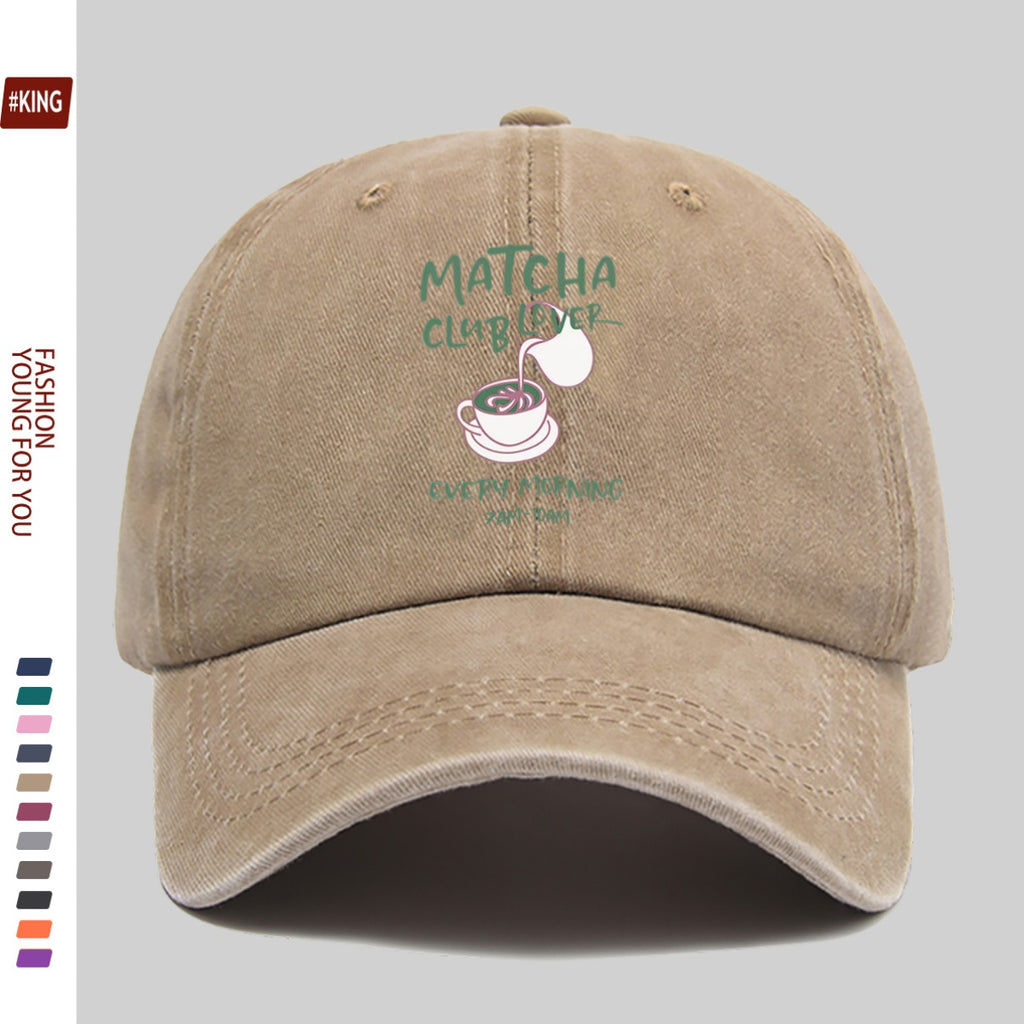 1pc Matcha Drink Pattern Printed Unisex Baseball Cap, Fashionable And Easy Versatile Urban Hat, Multifunctional Outdoor Sports Cap, Comfortable And Breathable Trucker PAPA Hat, Adjustable Outdoor Fishing Hat, Available in Multiple Colors