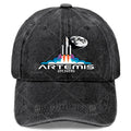 Unisex Aesthetic Baseball Cap Featuring a Washed And Distressed Design Inspired by The Artemis Moon Launch