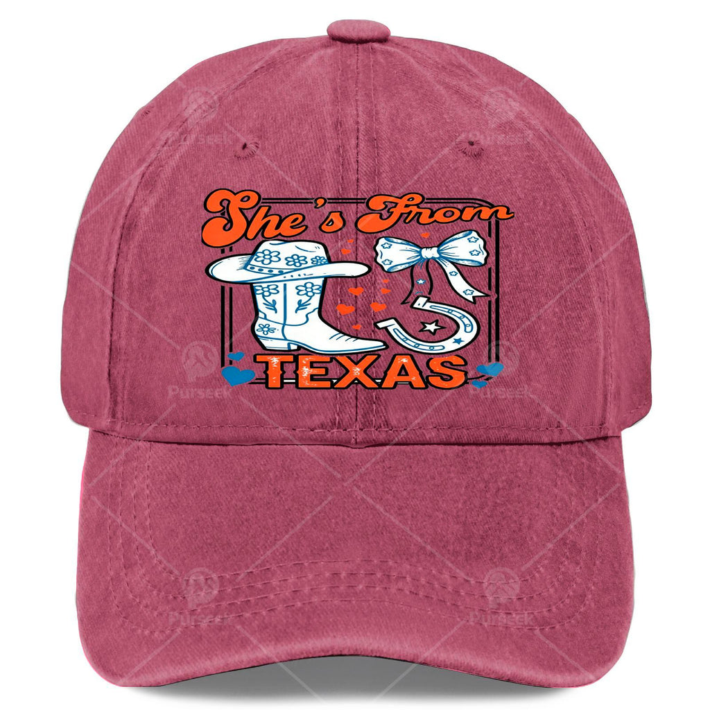 Retro Texas Cowgirl Baseball - Lightweight Western Hat with Full-Body Texan Print, Round Top & Curved Brim Suitable for Games, 4th of, Christmas, Casual Wear - Unisex for Outfits