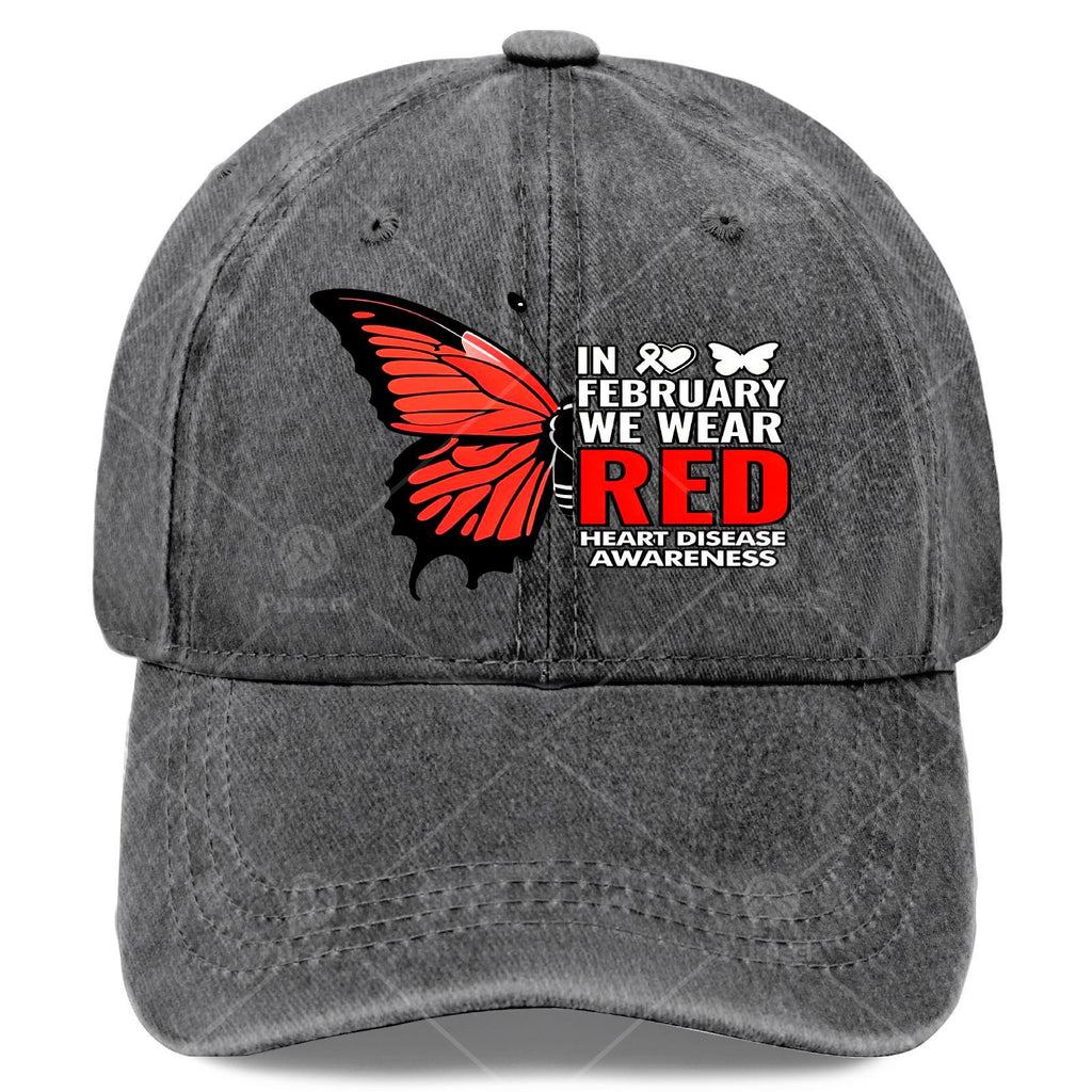 Men' & Women' Red Butterfly Heart Baseball Shirt - Unisex Pullover with Awareness Design, Machine Washable Sportswear Suitable for Casual Wear, Themed Events, and Everyday Outfits