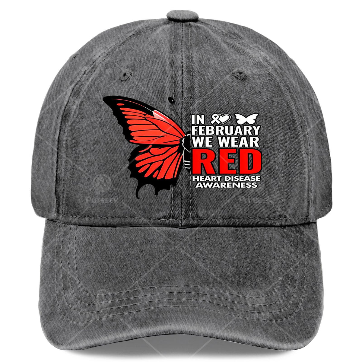 Men' & Women' Red Butterfly Heart Baseball Shirt - Unisex Pullover with Awareness Design, Machine Washable Sportswear Suitable for Casual Wear, Themed Events, and Everyday Outfits