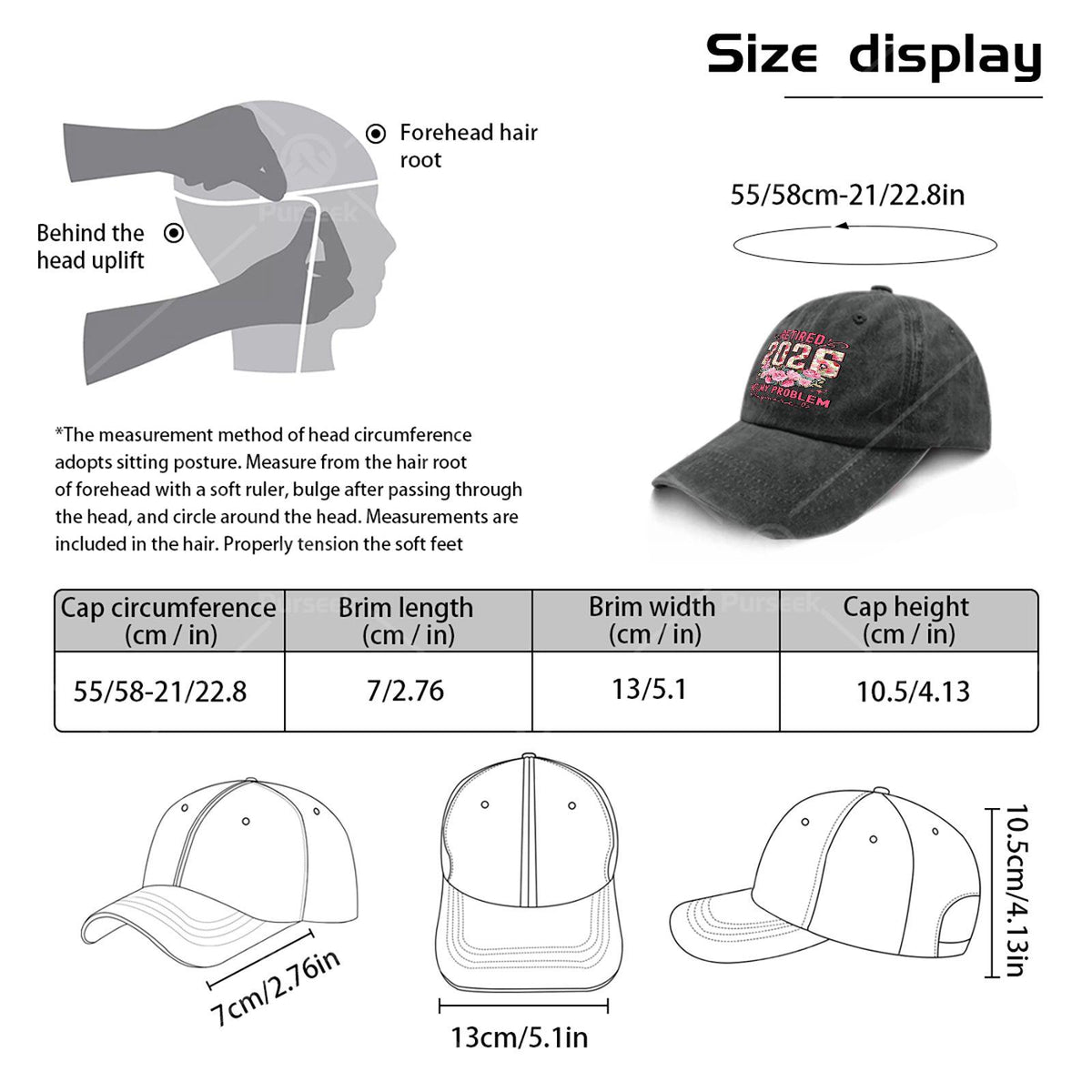 Retired 2026 Not My Problem Anymore Roses Floral Retirement Baseball Hat Unisex