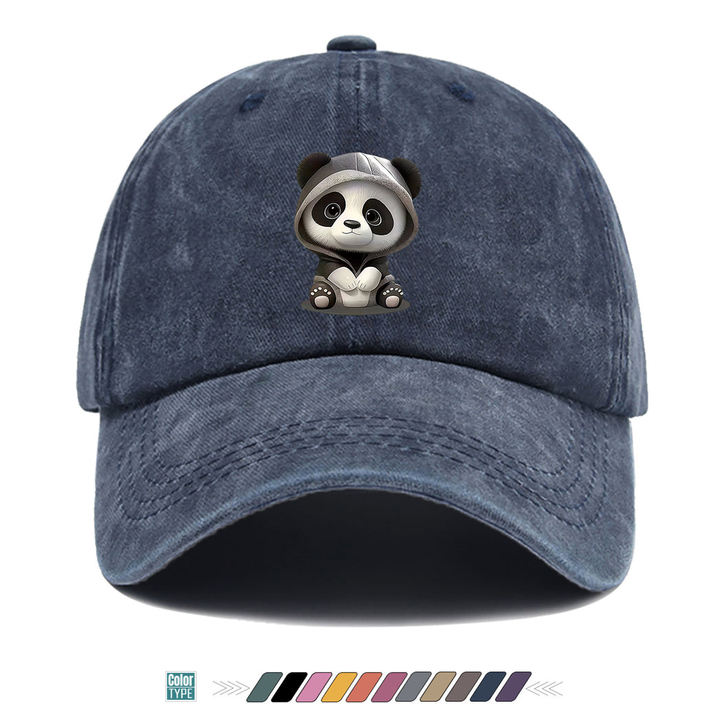 1pc Panda Hoodie Cartoon Print Baseball Cap Cute Panda Pattern Comfortable And Breathable Duck Tongue Hat Fashionable And Versatile Unisex Baseball Cap Adjustable Size Daily Hat Couple Outing Hat Suitable for Shopping, Playing, Dating, Daily Life