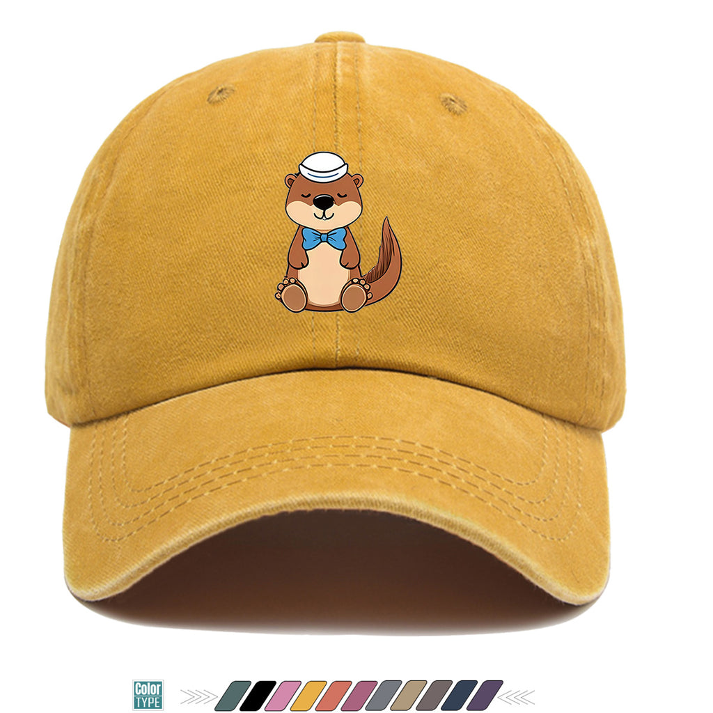 1pc Cartoon Otter Print Baseball Cap, Cute Animal Pattern Sun Hat, Fashion Casual Trendy Cap, Unisex Adjustable Duckbill Cap, Outdoor Travel Sunshade Hat, Outfit Hat, Bestie Shopping Photography Hat, Hiking Riding Hat, Daily Commute Versatile Hat
