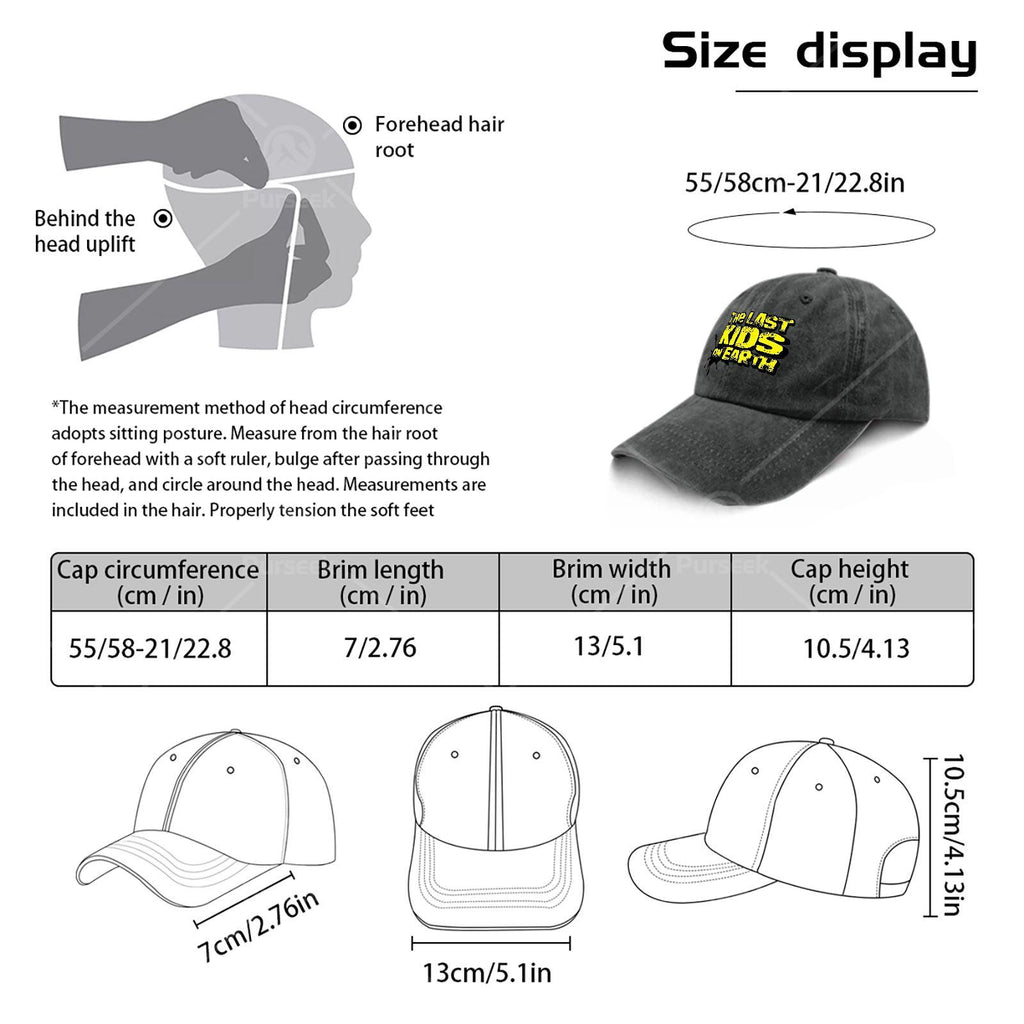 The Last Kids on Earth Retro Washed Distressed Baseball Cap - Unisex Low-Profile Suitable for Christmas, Games & 4th of, Iconic Full-Body Print, Lightweight Round Cap for Casual Wear & Themed Events