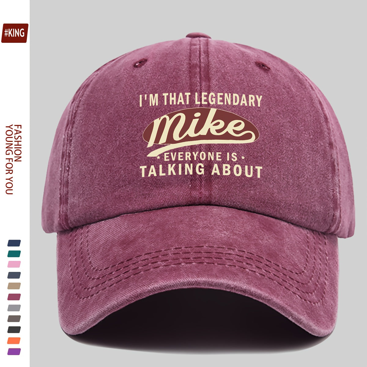 1pc Vintage Trucker Hat with "I'M That Legendary Mike" Print - Adjustable Snapback Baseball Cap, Lightweight And Breathable, Suitable for Outdoor Activities, Fishing, Hiking