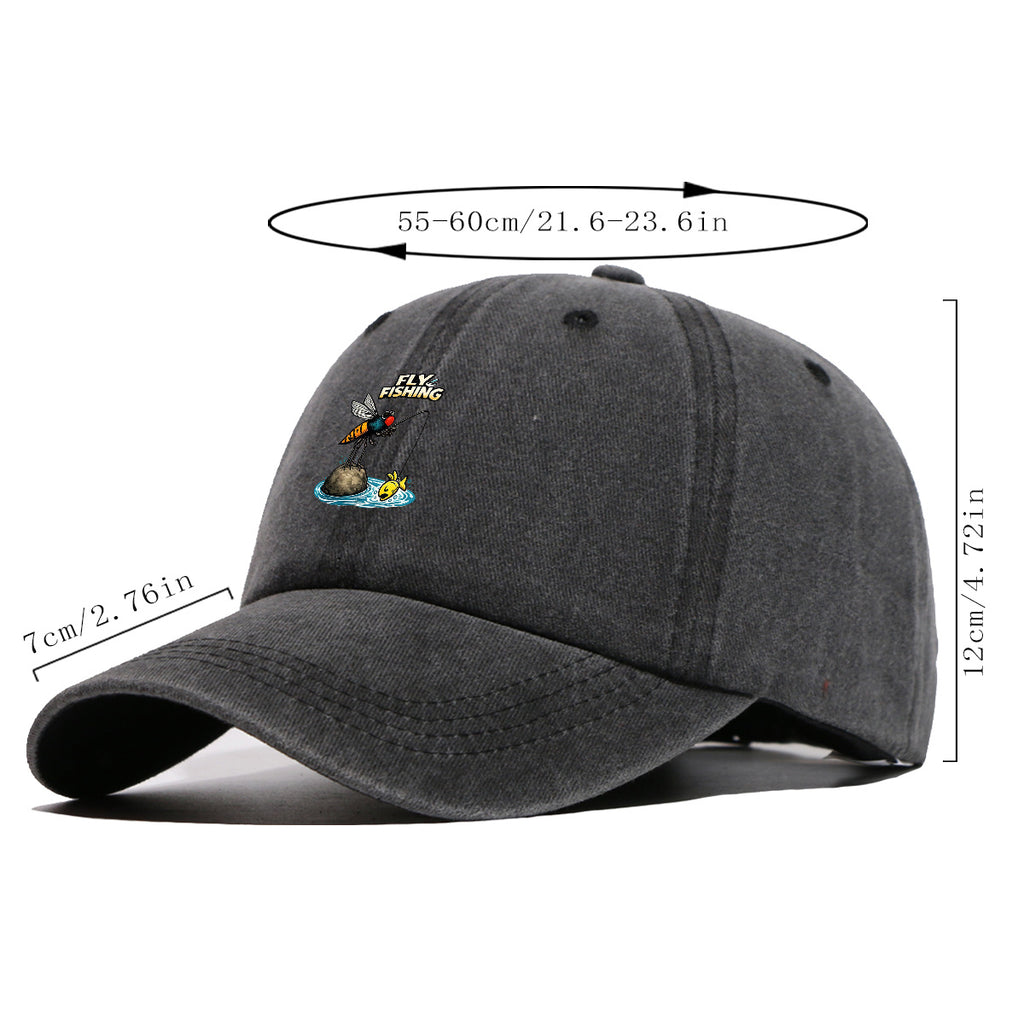 1pc Fun Insect Fishing Print Baseball Cap, Trendy Cartoon Pattern, Comfortable and Breathable Sun Hat, Stylish and  Unisex Design, Adjustable Size, Casual Streetwear Hat, Outdoor Fishing Hat, Travel and Vacation Hat, Versatile for Daily Outings