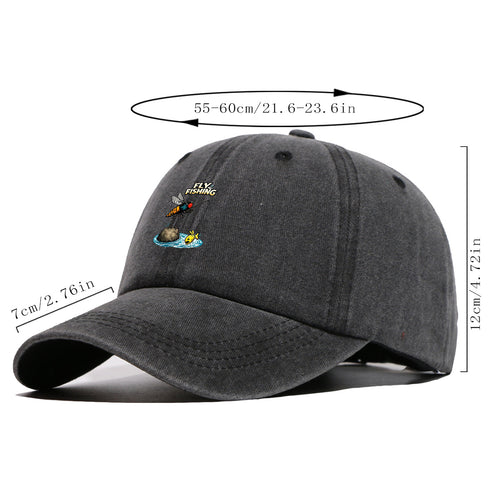1pc Fun Insect Fishing Print Baseball Cap, Trendy Cartoon Pattern, Comfortable and Breathable Sun Hat, Stylish and  Unisex Design, Adjustable Size, Casual Streetwear Hat, Outdoor Fishing Hat, Travel and Vacation Hat, Versatile for Daily Outings