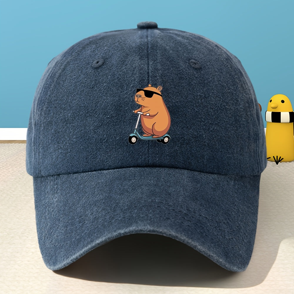 Unisex Printed Baseball Cap Men Women Classic Washed Distressed Vintage Duckbill Hat Outdoor Casual Sports Streetwear Vacation Hat Individual Street Rock Rap Hip-Hop Cap Soft Comfortable Sweat-Absorbing Adjustable Hat