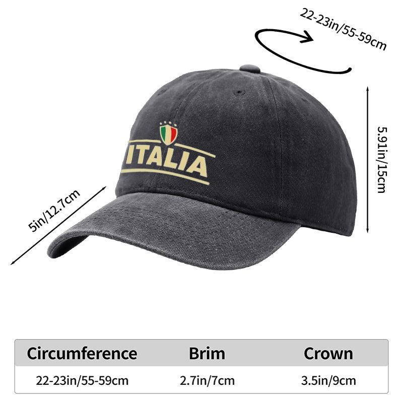 1pc Italian Flag Baseball Cap with Italia Print & Italian National Colors - Adjustable Unisex Hat Suitable for Outdoor, Travel, Sports Events, Italian Culture Gifts for Adults, Italy-Themed Apparel for Men and Women