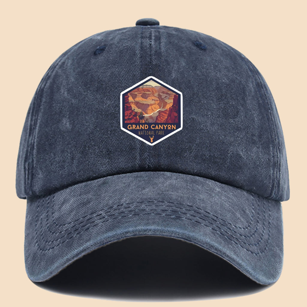 1pc Polyester Material Brightly Colored Grand Canyon National Park Minimalist Theme Design Printed Baseball Cap. Urban Casual Headwear. Black Papa Trucker Hat. Solid Color Minimalist Retro Soft-Top Curved Brim Dad Hat. Adjustable Size. Unisex Music