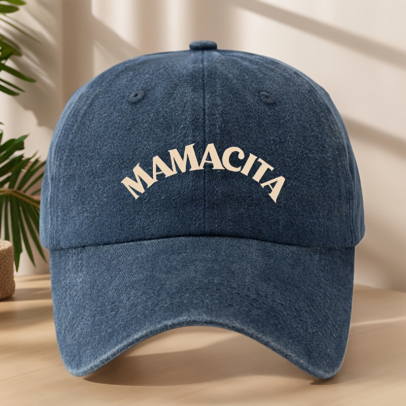 MAMACITA Print Baseball Cap Classic Washed Distressed Vintage Duckbill Hat Soft Comfortable Sweat-Absorbing Breathable Hat Outdoor Leisure Sports Hiking Camping Fishing Hat Individual Street Hip-Hop Hat