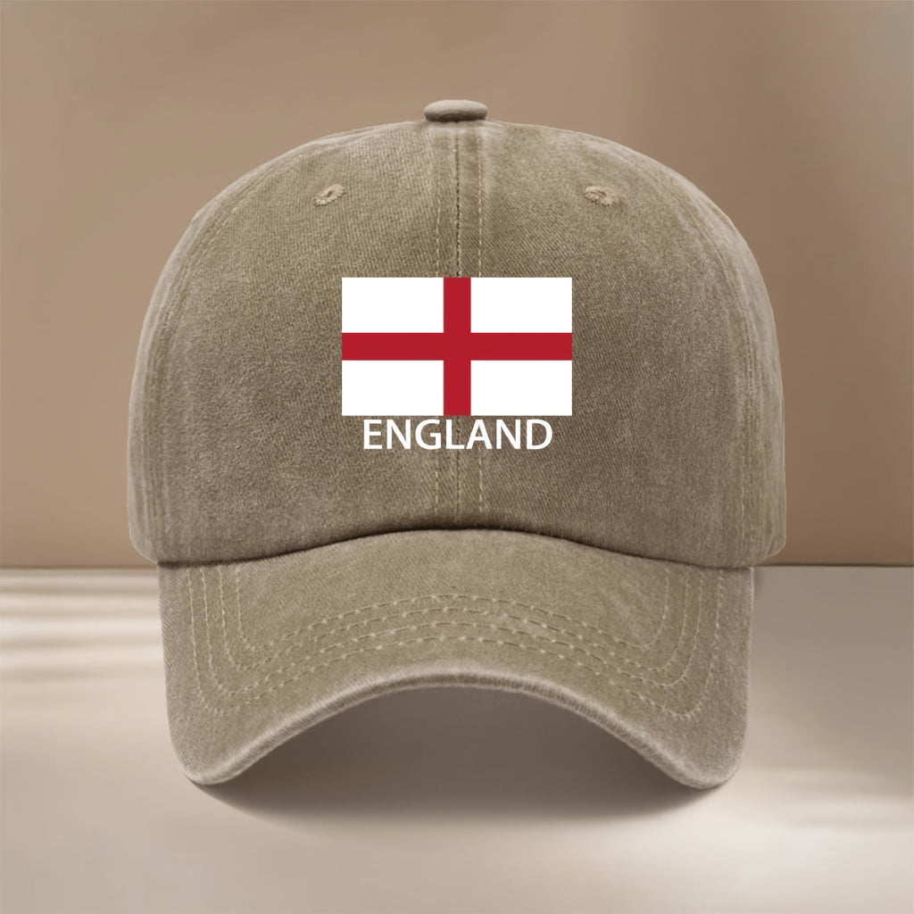 ENGLAND Letter Flag Printed Pattern Baseball Cap All Seasons Duckbill Cap Trendy Textured Casual Hat Comfortable Lightweight Hip-Hop Cap Unisex 6-Panel Cap Adjustable Size Easy Fashion Style Versatile Sports Event Support Vacation Travel Gathering C