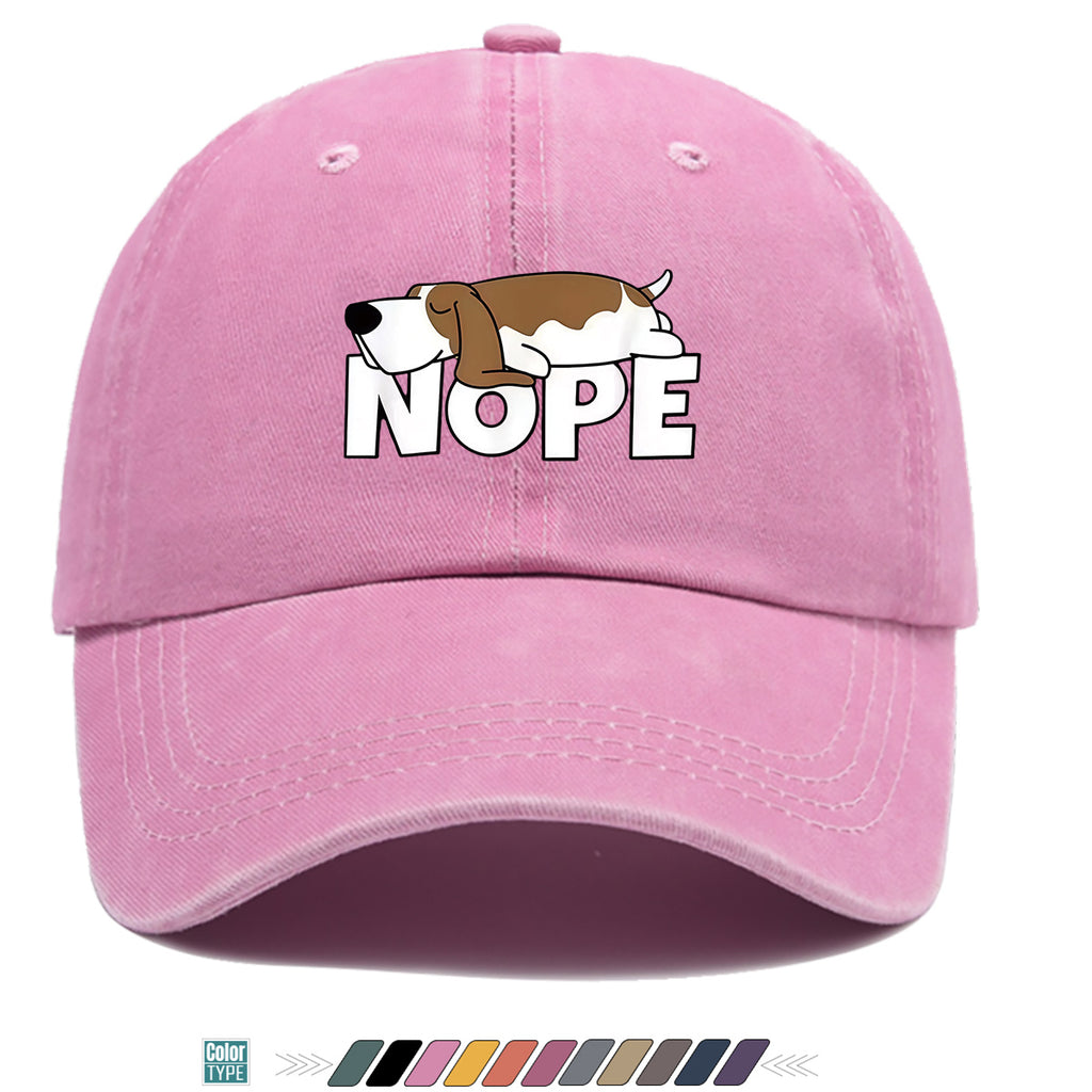1pc Fun Cartoon Dog "NOPE" Printed Baseball Cap, Comfortable Breathable Sun Hat, Fashionable Individual Aesthetic Unisex Cap, Adjustable Size Casual Street Hat, Outdoor Sunshade Hat Suitable for Daily Commuting, Shopping, Parties, Travel, Sports