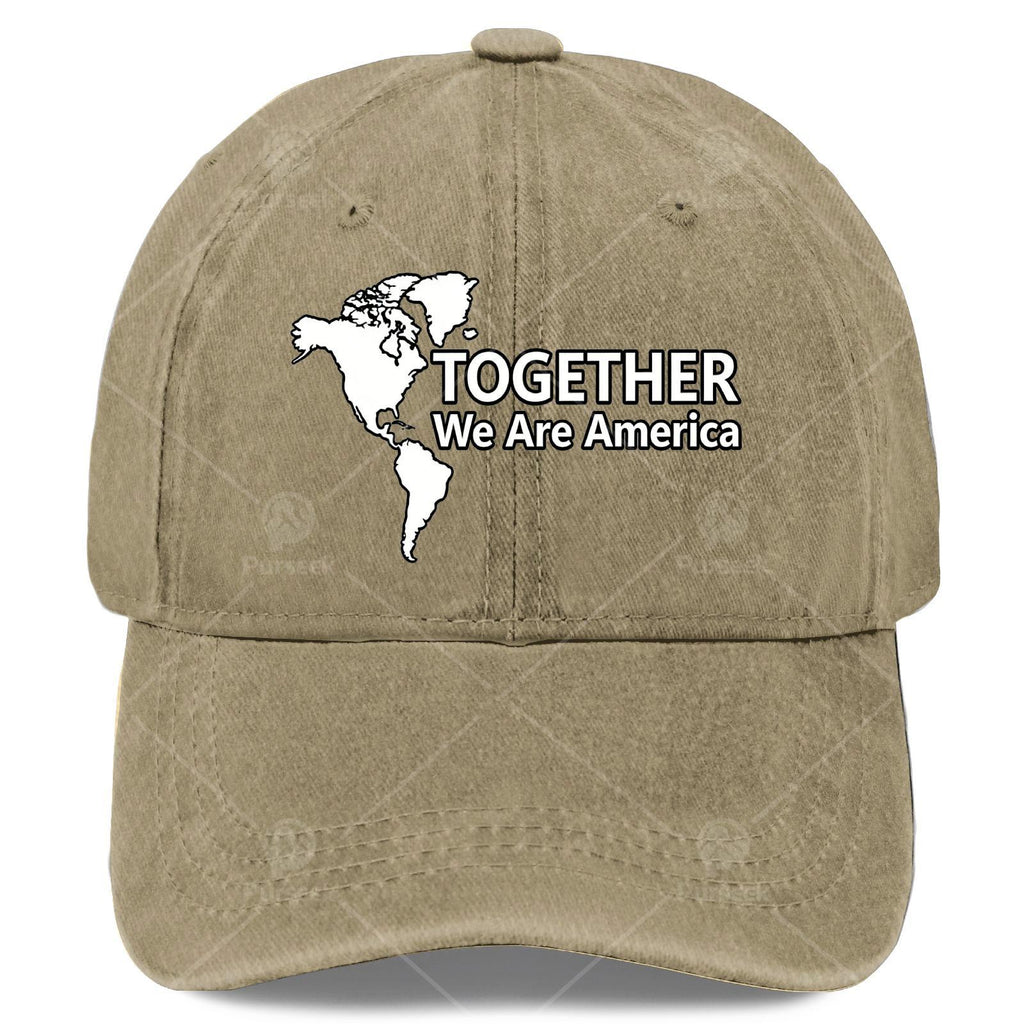 Together We Are America Baseball Hat Unisex Classic Washed Distressed Cap