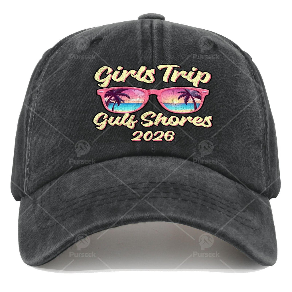 Beach Glasses Weekend Girls Trip 2026 Gulfs Shores Baseball Hat Unisex