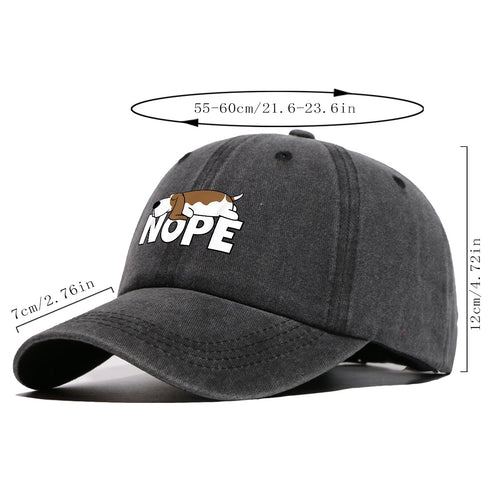 1pc Fun Cartoon Dog "NOPE" Printed Baseball Cap, Comfortable Breathable Sun Hat, Fashionable Individual Aesthetic Unisex Cap, Adjustable Size Casual Street Hat, Outdoor Sunshade Hat Suitable for Daily Commuting, Shopping, Parties, Travel, Sports