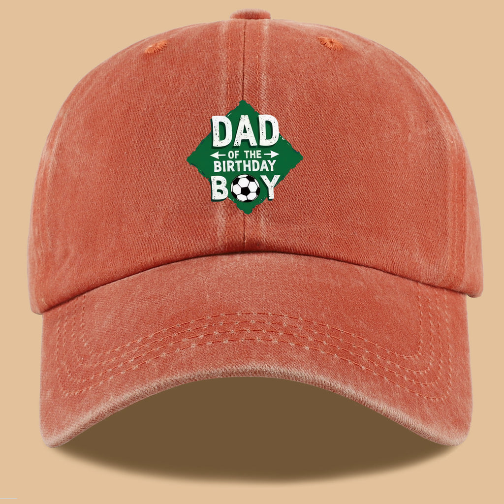 1pc Soccer Theme "DAD OF THE BIRTHDAY BOY" Print Baseball Cap Comfortable Breathable Sun Hat Fashionable Beautiful Men'S Casual Baseball Cap Adjustable Size Dad Activity Hat Outdoor Sun Visor Hat Suitable for Birthday Parties, Friend Gatherings