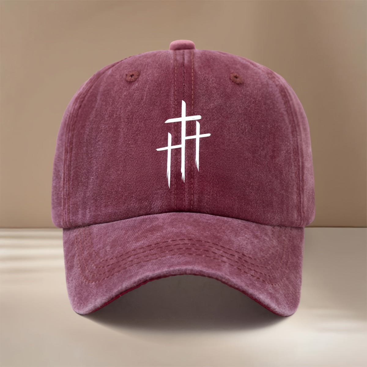 Three Cross Pattern Baseball Cap, Unisex Hip-Hop Style Casual Hat for Parties, Gatherings, and Camping. Comfortable and Lightweight Curved Brim Hat with Versatile Duckbill Design. Simple Outdoor Sports Cap, Six-Panel Fit, Relaxed and Fashionable