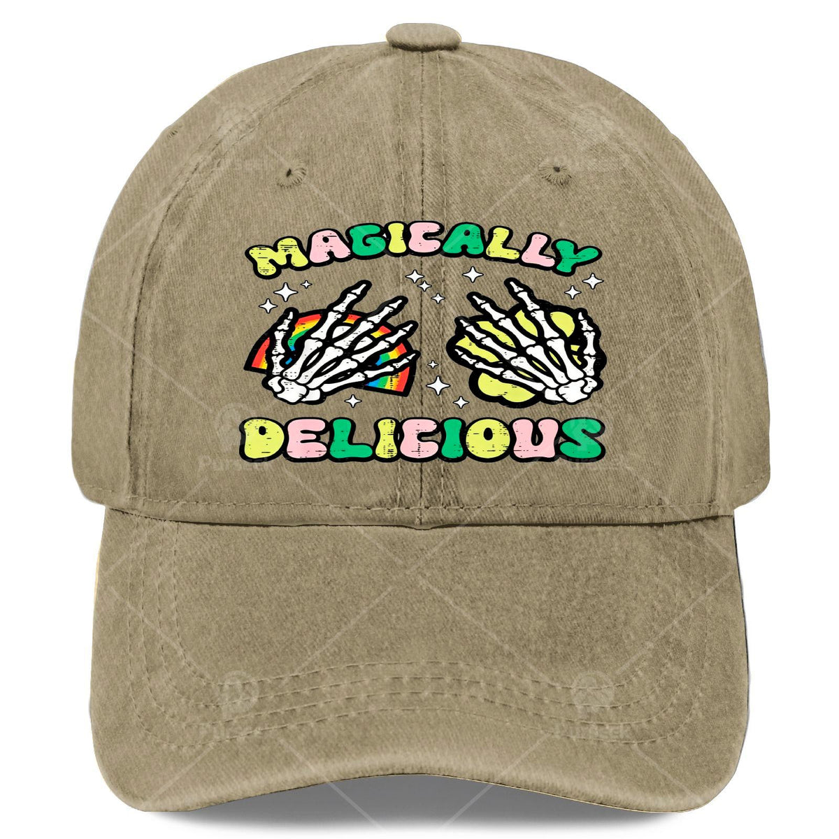 St. Patrick's Day Gothic Skeleton Hand Cap with Irish Print - Adjustable Low-Profile Baseball Hat Suitable for Men & Women, Machine Washable, Themed for Parades, Pubs & Daily Wear